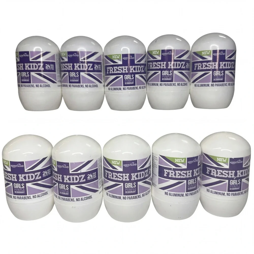10 Pack Keep It Kind Fresh Kidz Girls Natural Deodorant 1.86 Fl Oz Purple